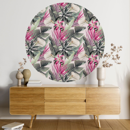 Papier peint rond / cercle - Motif botanique - 247