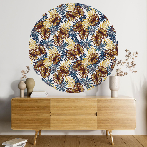 Papier peint rond / cercle - Motif botanique - 266