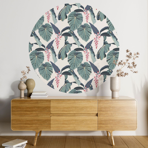 Papier peint rond / cercle -  Motif botanique - 283