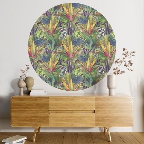 Papier peint rond / cercle -  Motif botanique - 286
