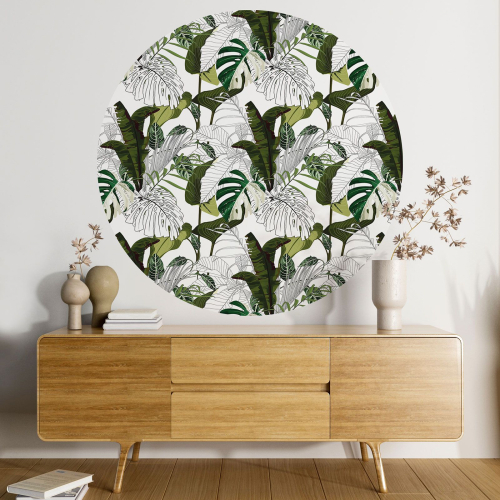 Papier peint rond / cercle - Motif botanique - 297