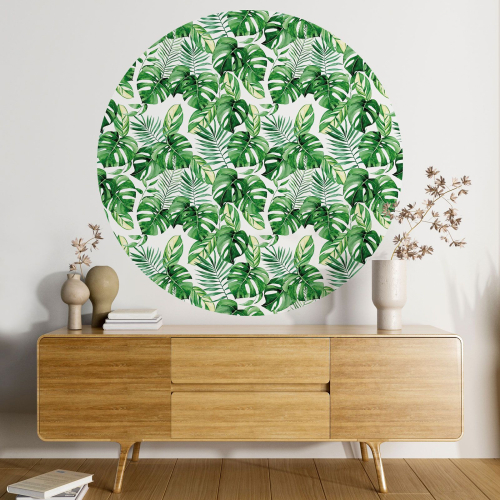 Papier peint rond / cercle - Motif botanique - 316