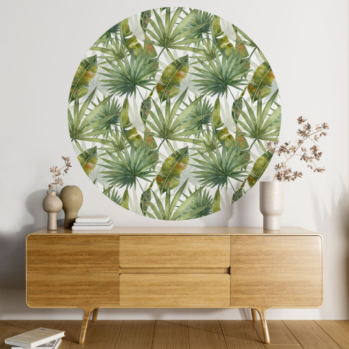 Papier peint rond / cercle - Motif botanique - 331
