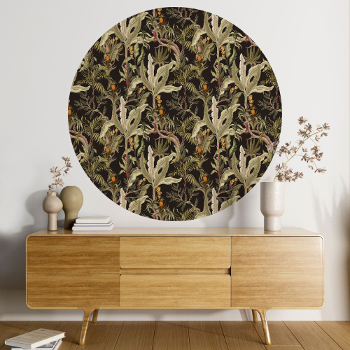Papier peint rond / cercle - Motif botanique - 332