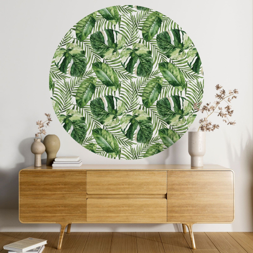 Papier peint rond / cercle - Motif botanique - 343