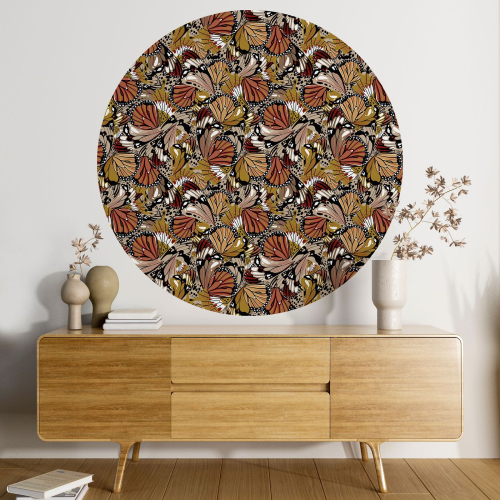 Papier peint rond / cercle - Motif botanique - 351