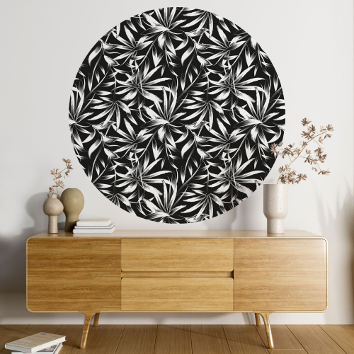 Papier peint rond / cercle - Motif botanique - 373