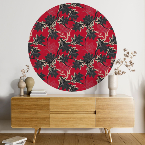 Papier peint rond / cercle - Motif botanique - 376