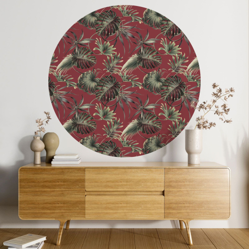 Papier peint rond / cercle - Motif botanique - 397