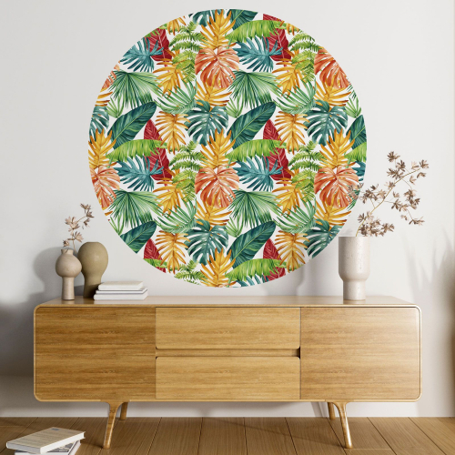 Papier peint rond / cercle - Motif botanique - 424