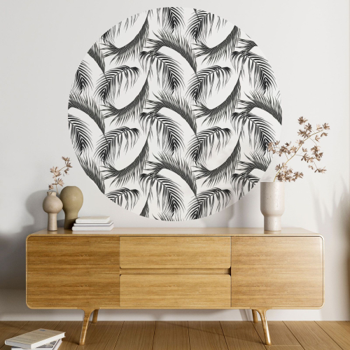 Papier peint rond / cercle - Motif botanique - 442