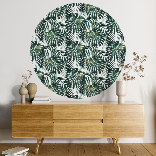 Papier peint rond / cercle - Motif botanique - 443