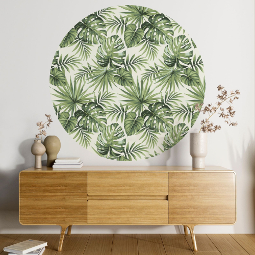 Papier peint rond / cercle - Motif botanique - 447