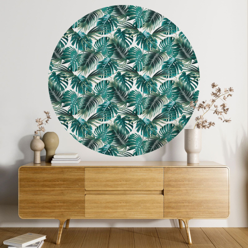 Papier peint rond / cercle - Motif botanique - 461