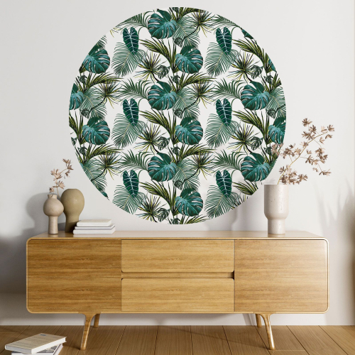 Papier peint rond / cercle - Motif botanique - 467