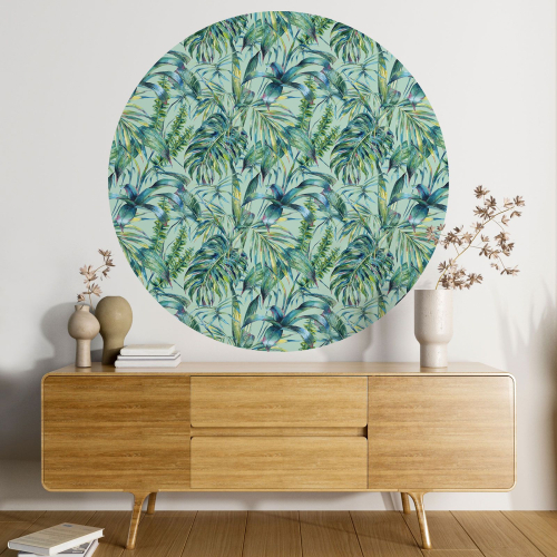 Papier peint rond / cercle - Motif botanique - 468