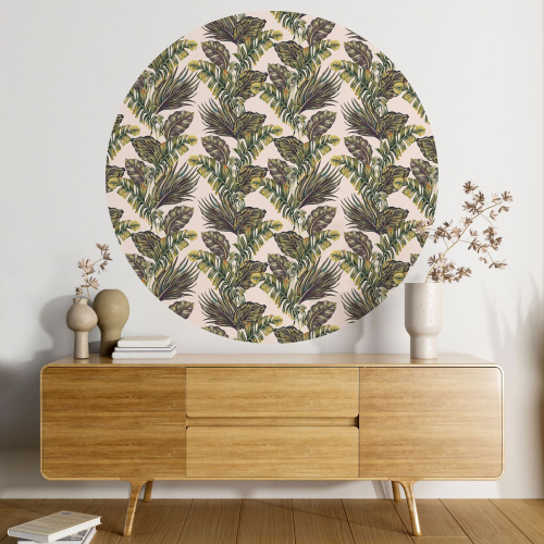 Papier peint rond / cercle - Motif botanique - 486