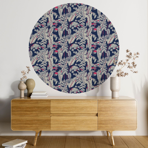 Papier peint rond / cercle - Motif botanique - 508
