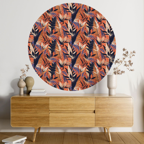 Papier peint rond / cercle - Motif botanique - 552