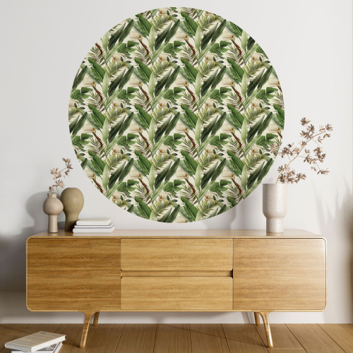 Papier peint rond / cercle - Motif botanique - 554