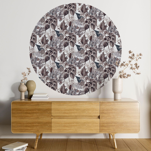 Papier peint rond / cercle - Motif botanique - 556