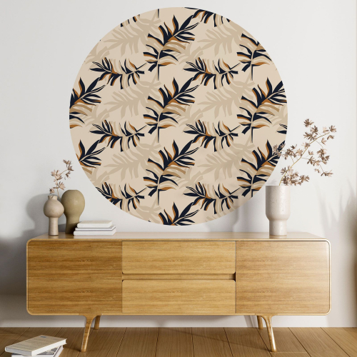 Papier peint rond / cercle - Motif botanique - 568