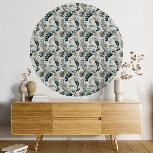 Papier peint rond / cercle - Motif botanique - 574