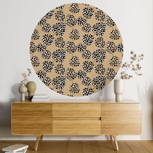 Papier peint rond / cercle - Motif botanique - 600