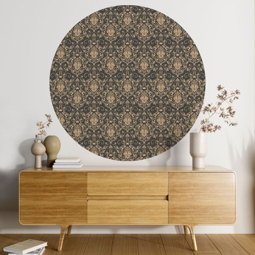 Papier peint rond / cercle - Motif Damassé - 006