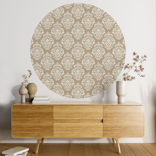 Papier peint rond / cercle - Motif damassé - 143