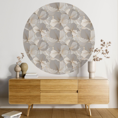 Papier peint rond / cercle - Motif floral - 129