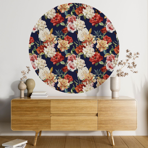 Papier peint rond / cercle - Motif floral - 149