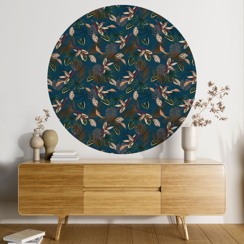 Papier peint rond / cercle - Motif floral - 176