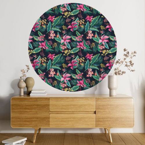 Papier peint rond / cercle - Motif floral - 190