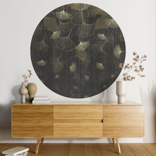Papier peint rond / cercle - Motif floral