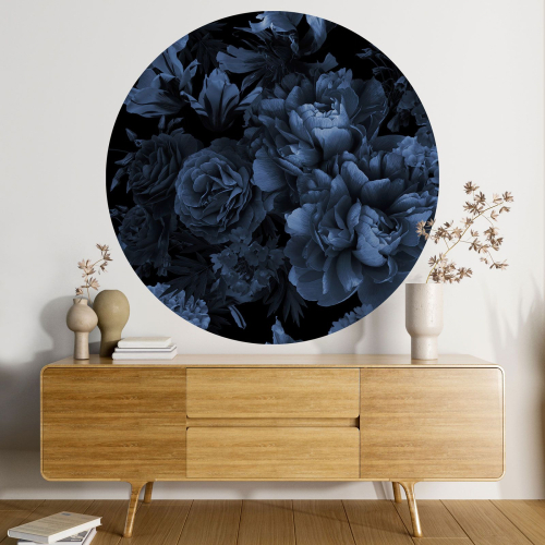 Papier peint rond / cercle - Motif floral