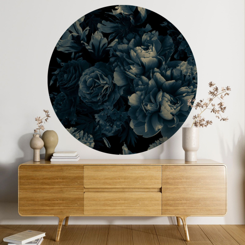 Papier peint rond / cercle - Motif floral