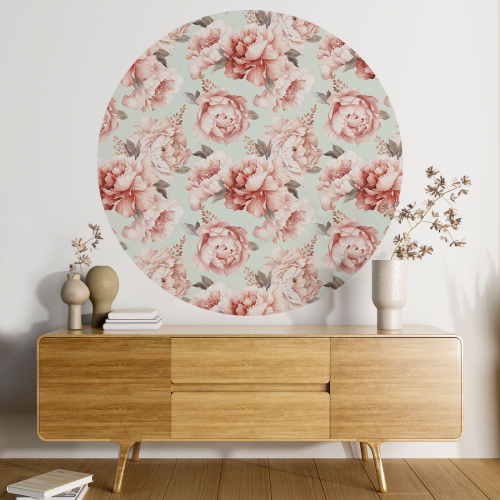 Papier peint rond / cercle - Motif floral - 278