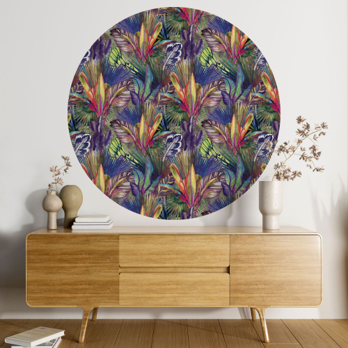 Papier peint rond / cercle - Motif floral - 281