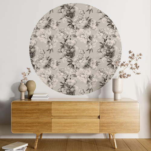 Papier peint rond / cercle - Motif floral - 294