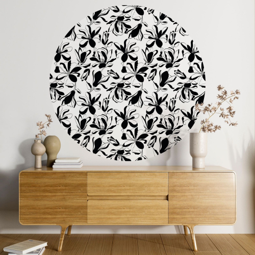 Papier peint rond / cercle - Motif floral - 404