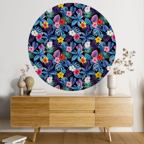 Papier peint rond / cercle - Motif floral - 449