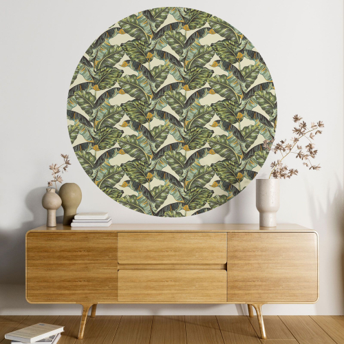 Papier peint rond / cercle - Motif floral - 471