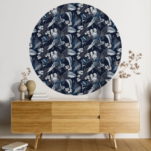 Papier peint rond / cercle - Motif floral - 550
