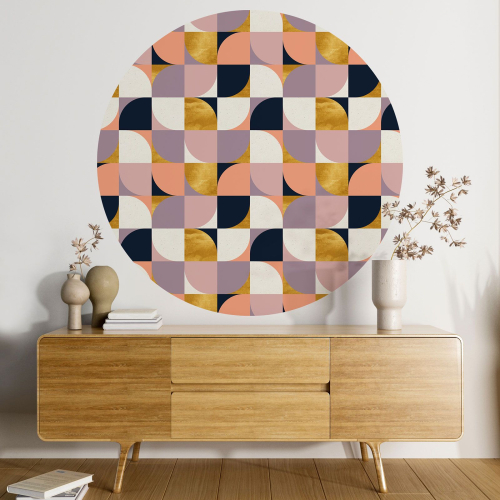 Papier peint rond / cercle - Motif géométrique - 128