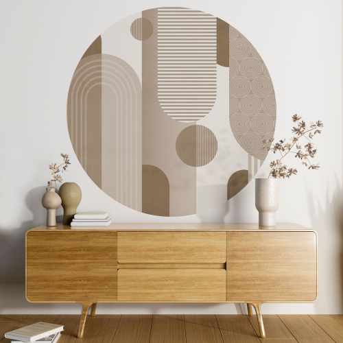 Papier peint rond / cercle - Motif géométrique