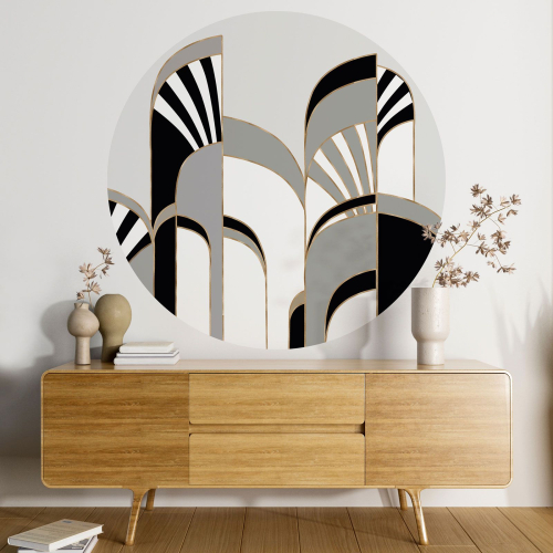 Papier peint rond / cercle - Motif géométrique