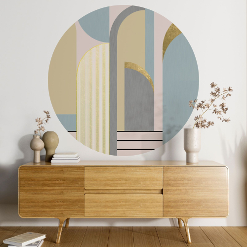 Papier peint rond / cercle - Motif géométrique
