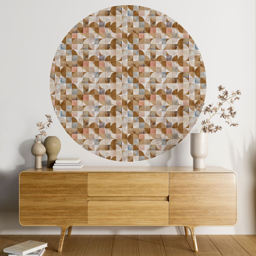 Papier peint rond / cercle - Motif géométrique - 584