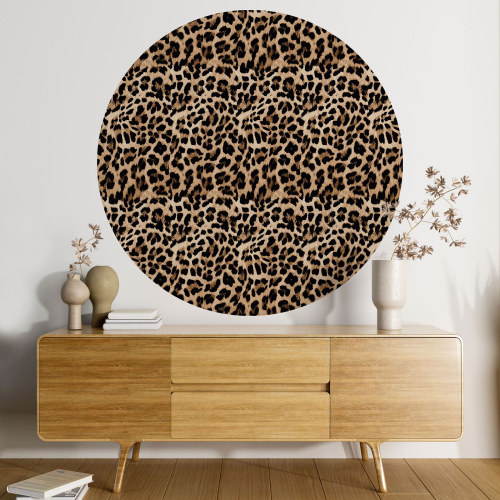 Papier peint rond / cercle - Motif Léopard